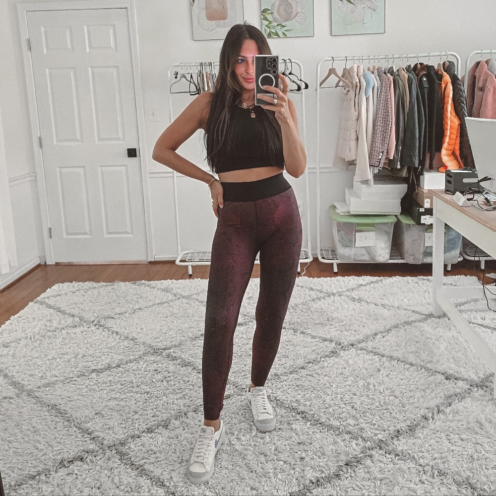 Ultracor burgundy snakeskin printed high waist leggings - Picture 2 of 11